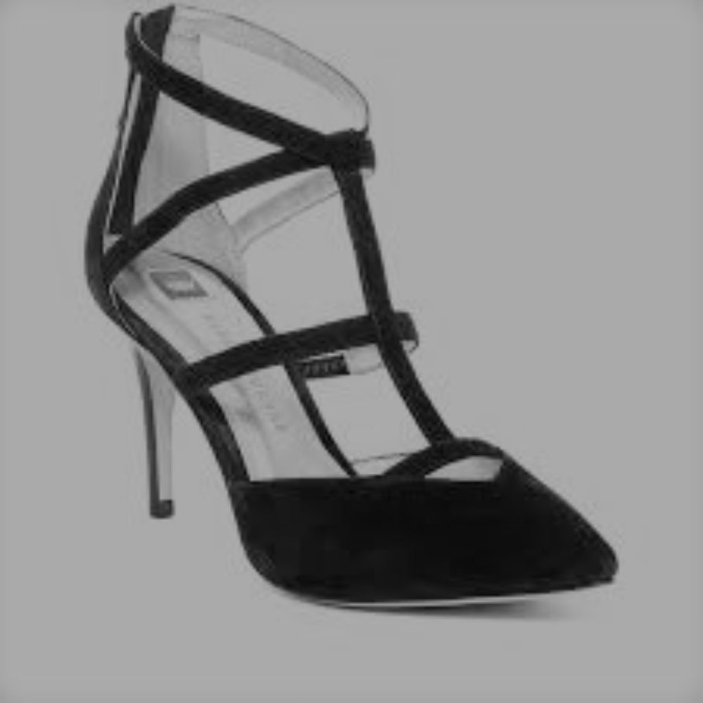 Elaine Turner Laire Cage Black Suede Pump